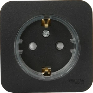 Розетка накладная Schneider Electric Blanca Компакт с заземлением цвет антрацит