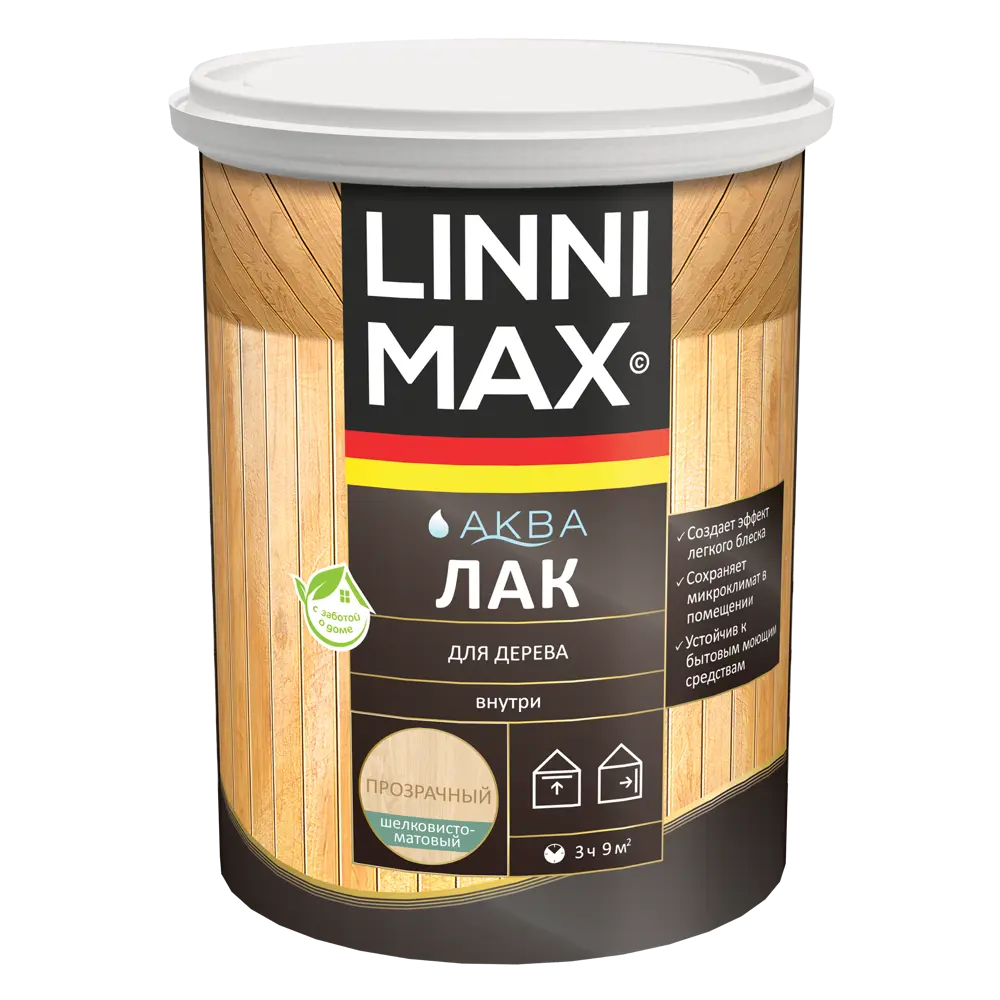Акриловый лак для дерева LINNIMAX шелково-матовый 0.9 л 89349641 STLM-0853209 - Вид №1