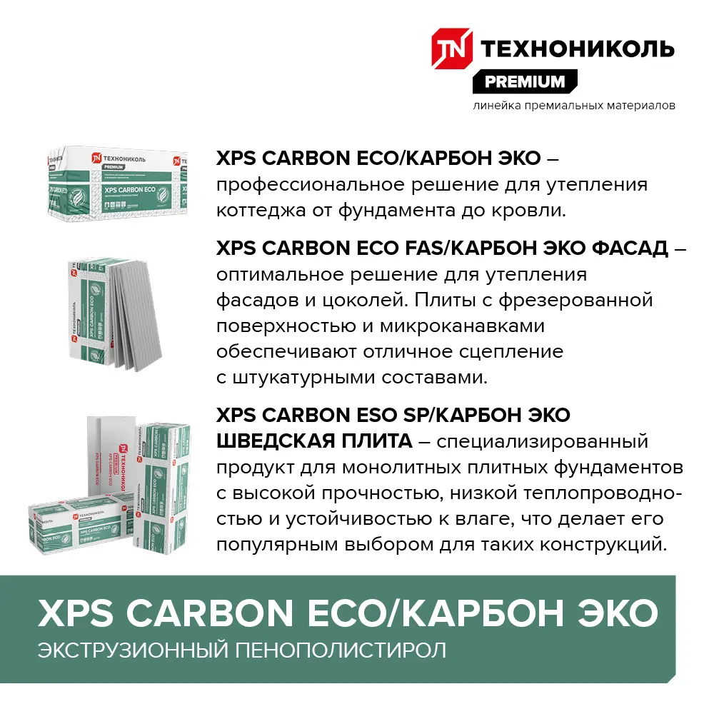 Экструдированный пенополистирол XPS 30 мм Технониколь Carbon Eco/Карбон Эко 580x1180 мм 0.69 м² 89143444 STLM-2160797  - Вид №4