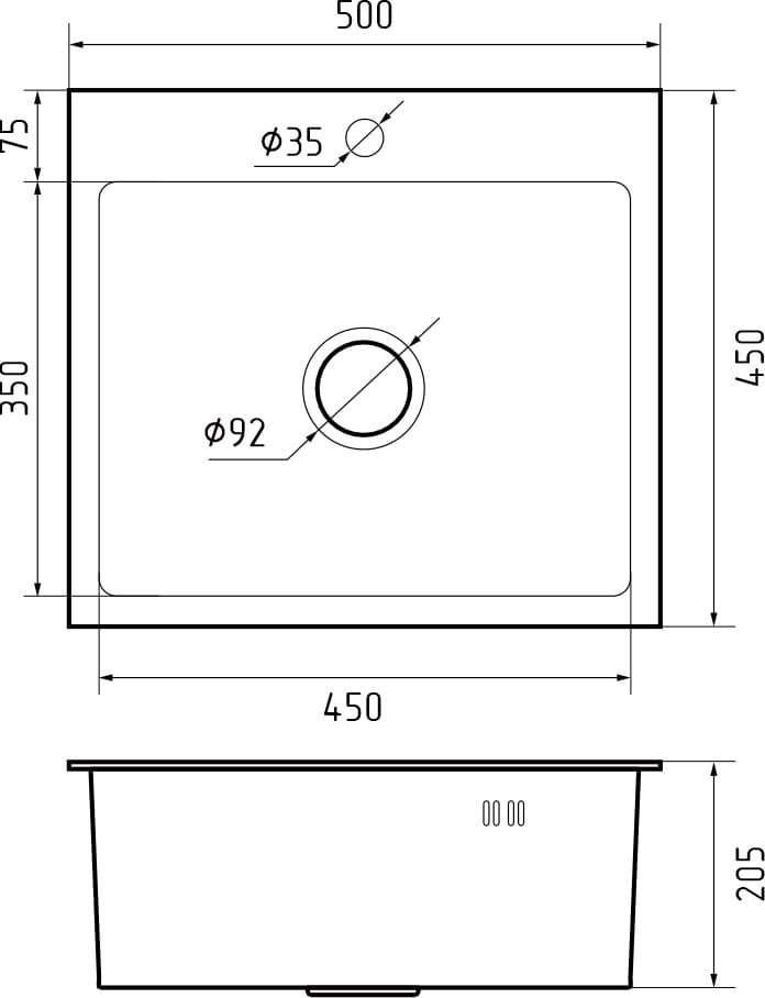 Кухонная мойка Нержавеющая сталь METAL S567 GranFest 5045-S567 - Вид №1
