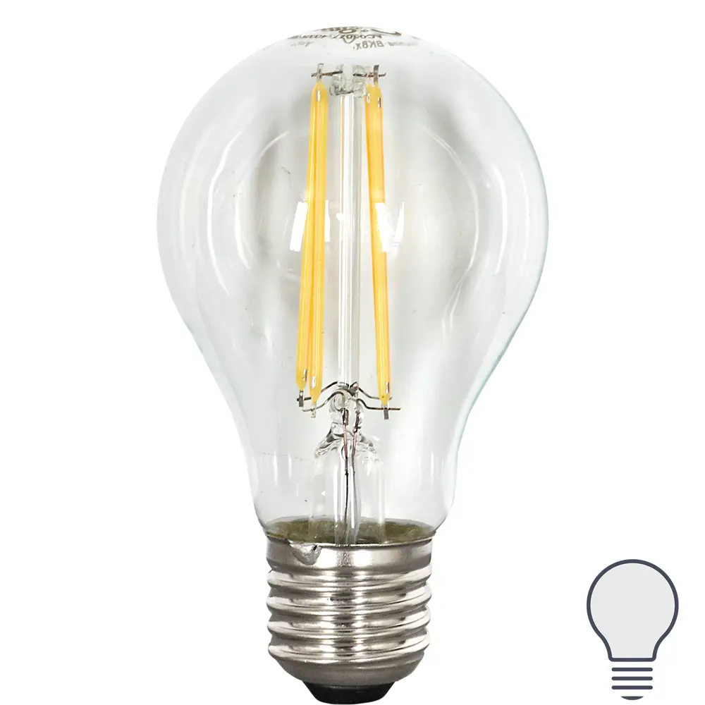 Лампа светодиодная Osram E27 220 В 7 Вт груша прозрачная 806 лм белый свет 82481266 STLM-2067584 