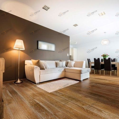 Массивная доска Ashton Валенсия Дуб Рустик с брашью (Текстурированная) 500-1500х130 мм 109ASHT