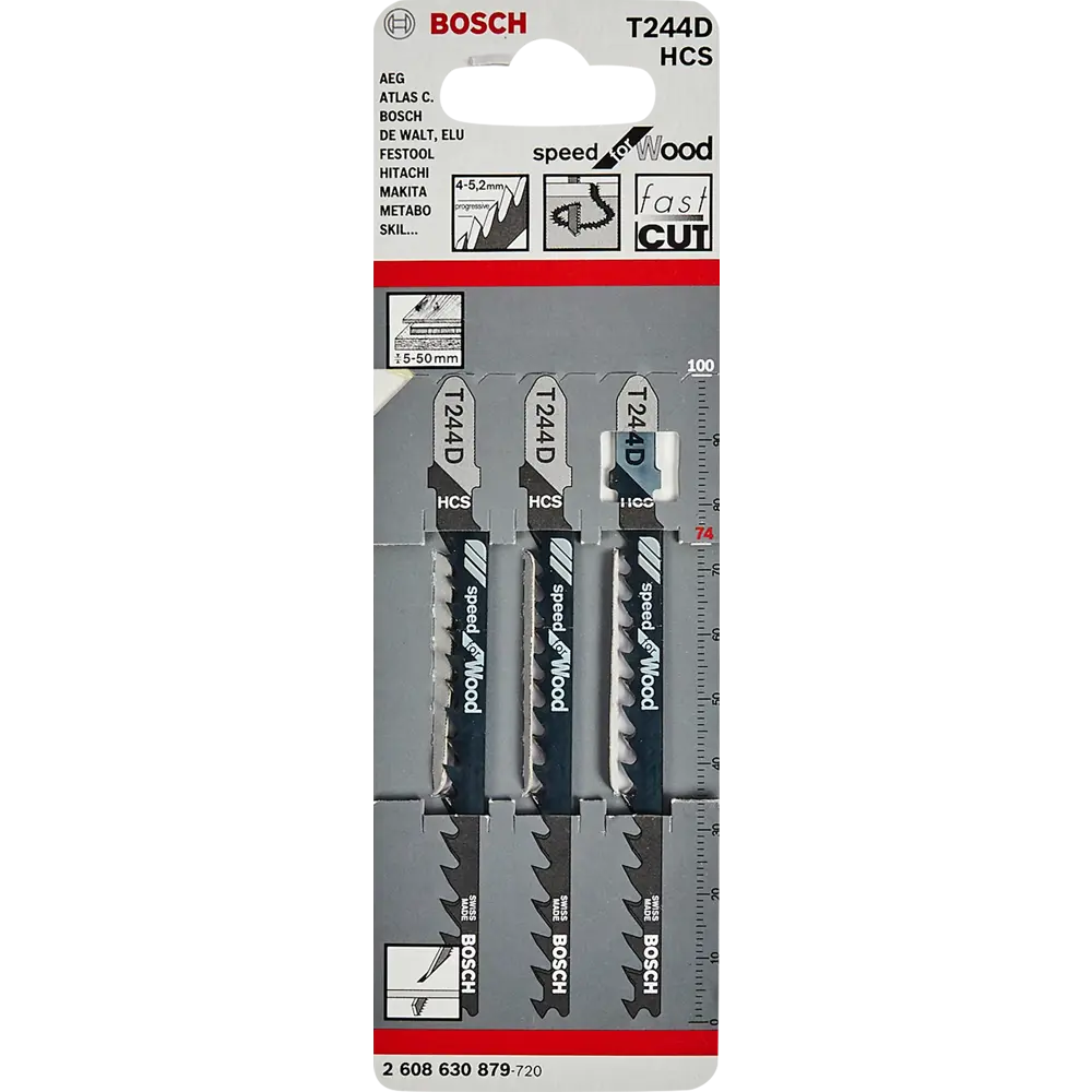 Набор пилок для лобзика по дереву Bosch T244D, 3 шт BOSCH PROFESSIONAL STLM-2133611 - Вид №4