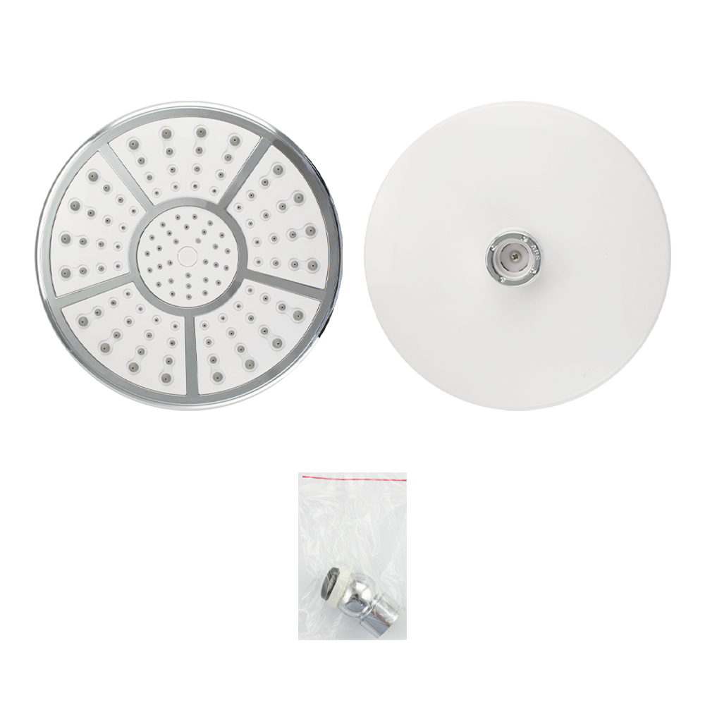 GFmark - Лейка большая, тропический душ, круглая, белая с хромом, 200 мм, код: 6040  - Вид №2