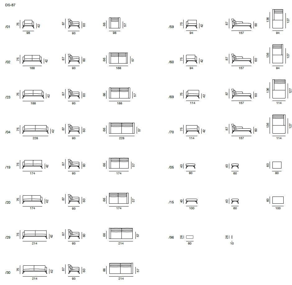 Кожаный диван с полуостровом de Sede DS-87 DONNA ARCH-00004802 - Вид №1