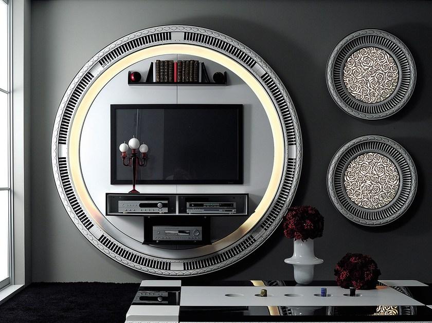 Vismara Design Тумба под ТВ из лакированного дерева с системой прокладки кабелей Classic sun-id-1402909 - Вид №1