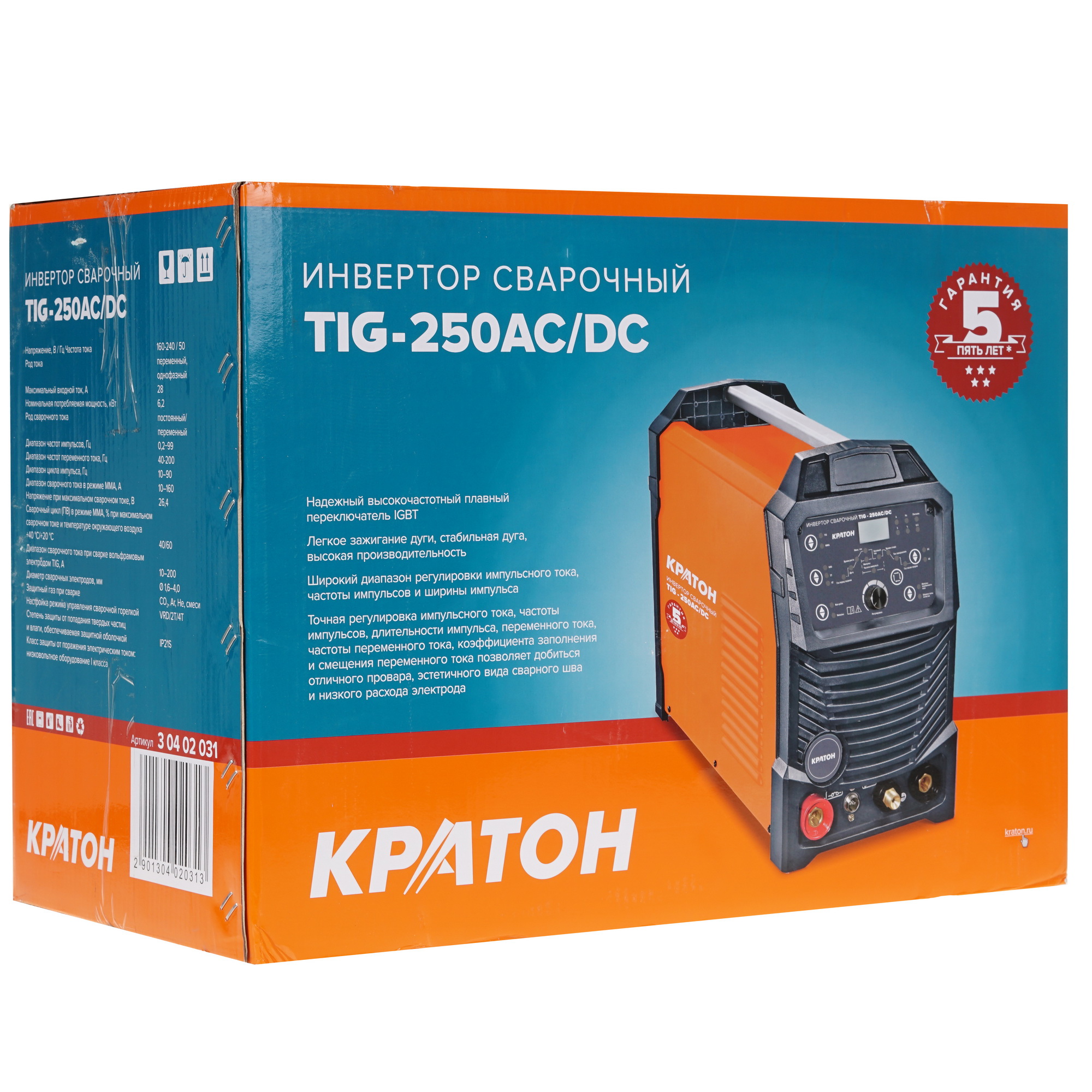 Сварочный аппарат КРАТОН TIG-250AC/DC 9123826 STDN-0068612 - Вид №10