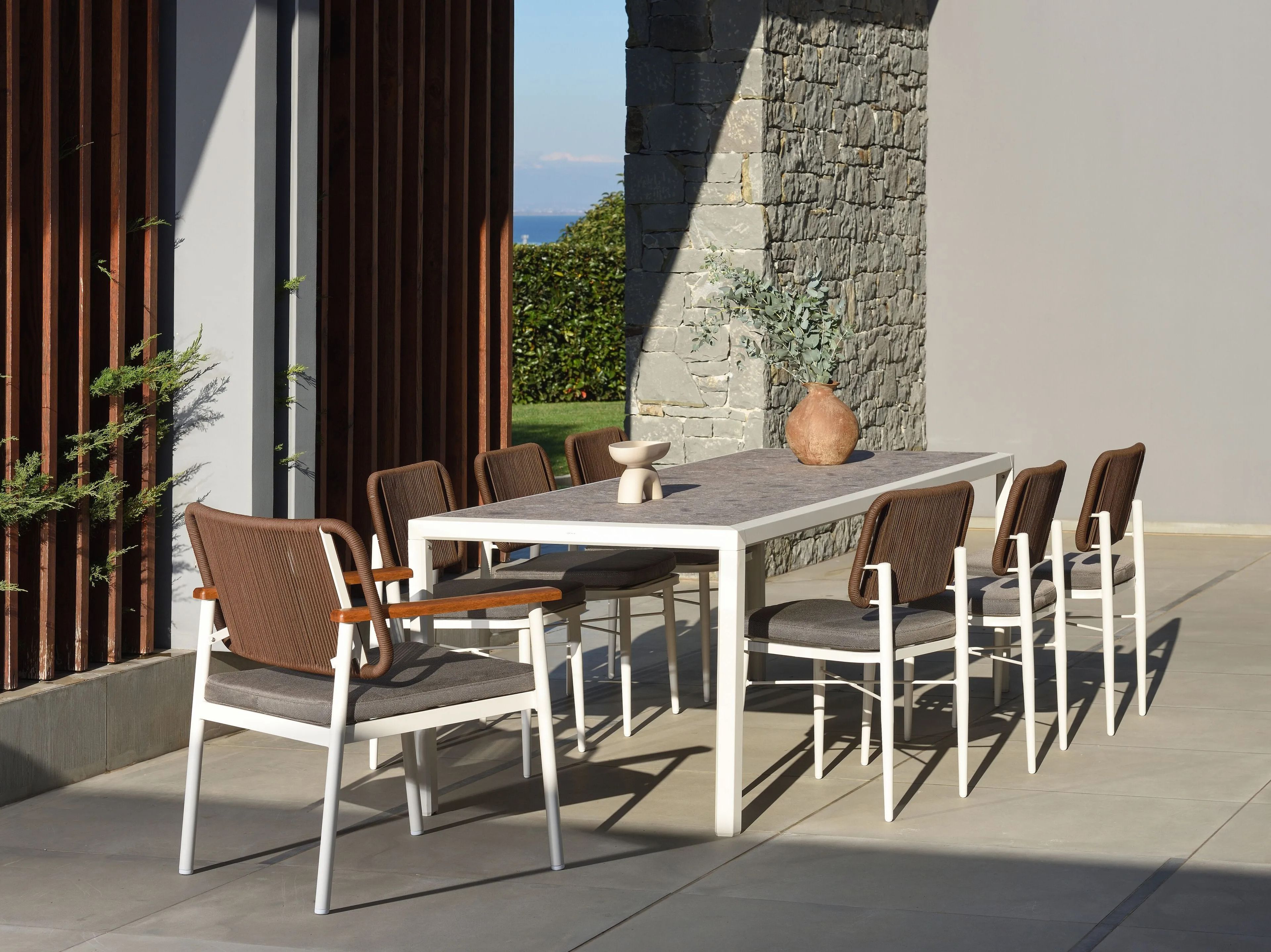 Алюминиевый садовый стул с порошковым покрытием со встроенной подушкой 10Deka Sensoria ARCH-00074197 - Вид №1