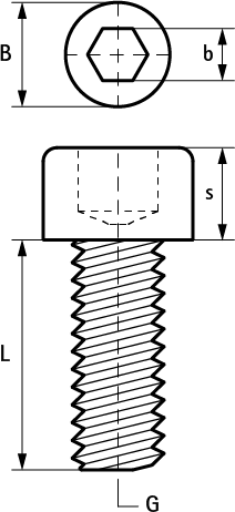 61380880 Монтажный элемент BIS Болты с внутренним шестигранником (BUP1000) для монтажа профиля WALRAVEN  - Вид №1