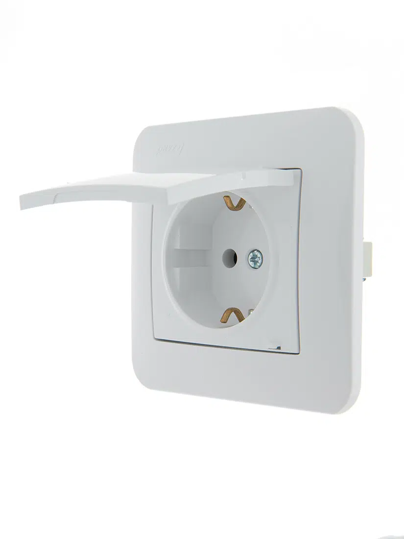 KARINA Розетка сз с крышкой белый LEZARD 707-0288-123В - Вид №8