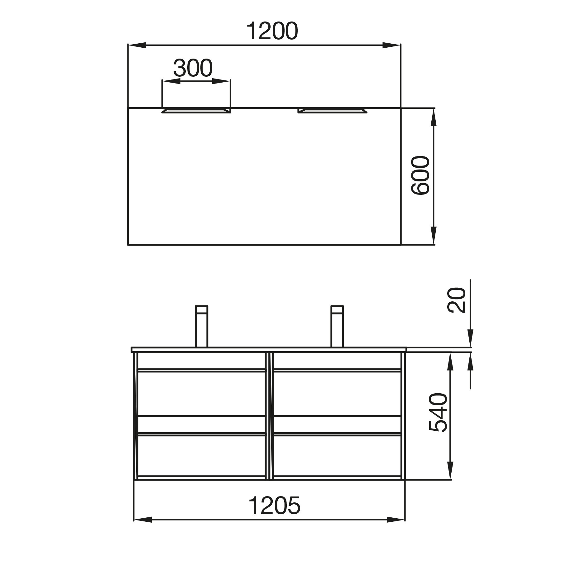 84958 SALGAR Комплект мебели для ванной ATTILA 1200 ETERNITY OAK + Раковина + Зеркало + Свет Робл Вечность - Вид №1