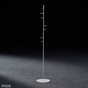 GSTH10F-BPW Вешалка для одежды с 10 струящимися крючками, основание: белое. PHOS