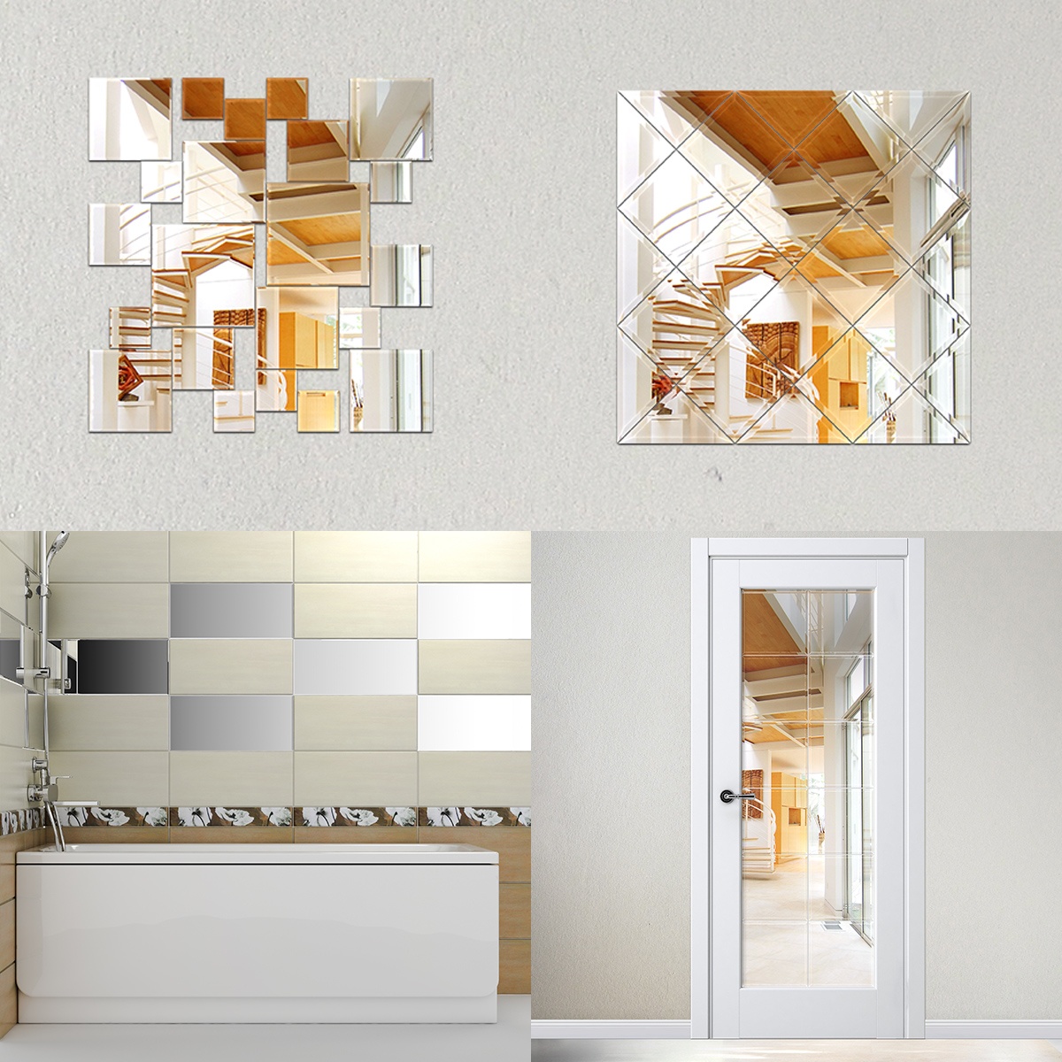 BY 1418 Зеркальная плитка со шлифованной кромкой - комплект 2 шт EVOFORM Reflective - Вид №1