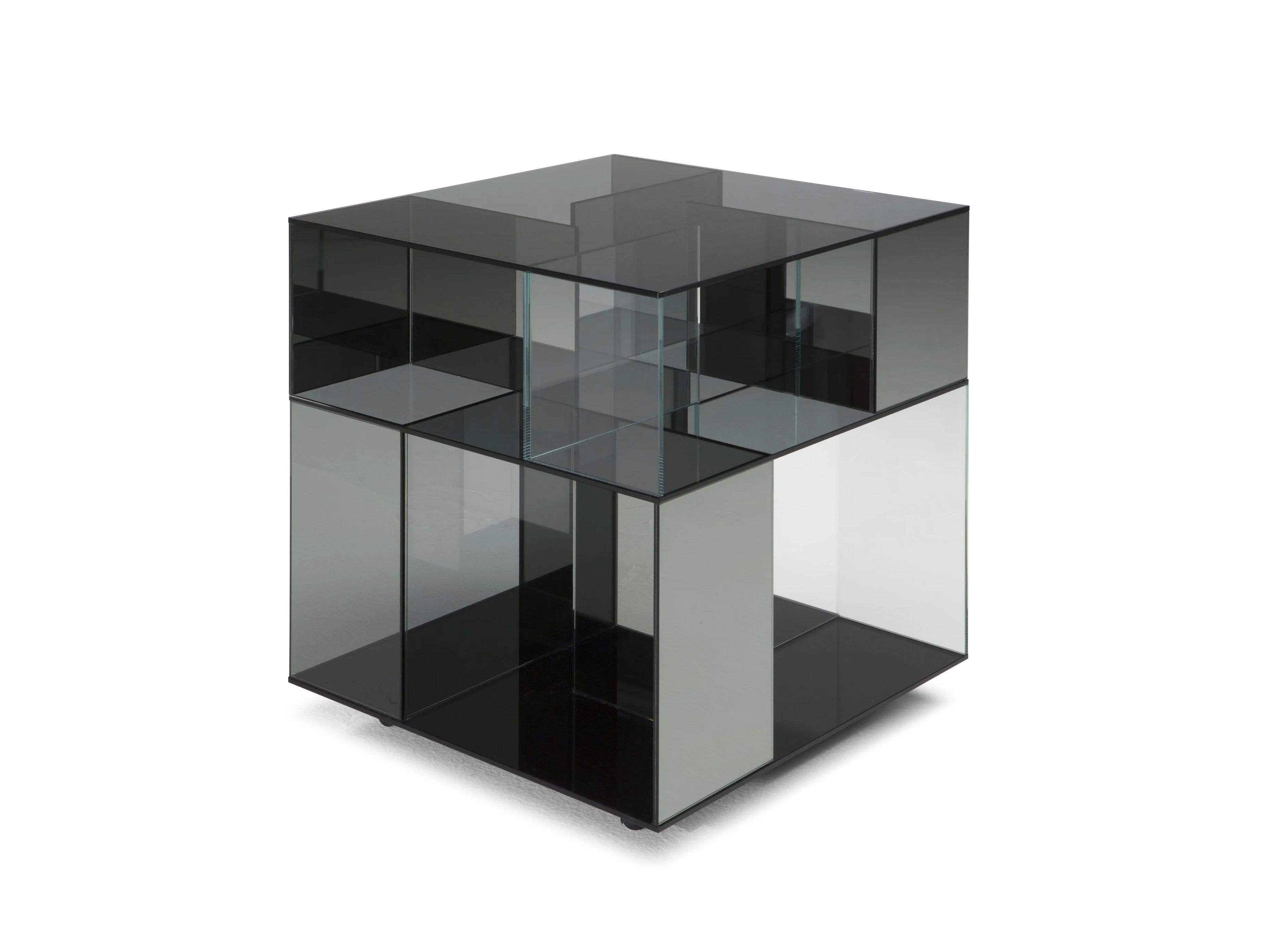 Высокий квадратный стеклянный журнальный столик с колесами Natuzzi Italia LABIRINTO ARCH-00123880