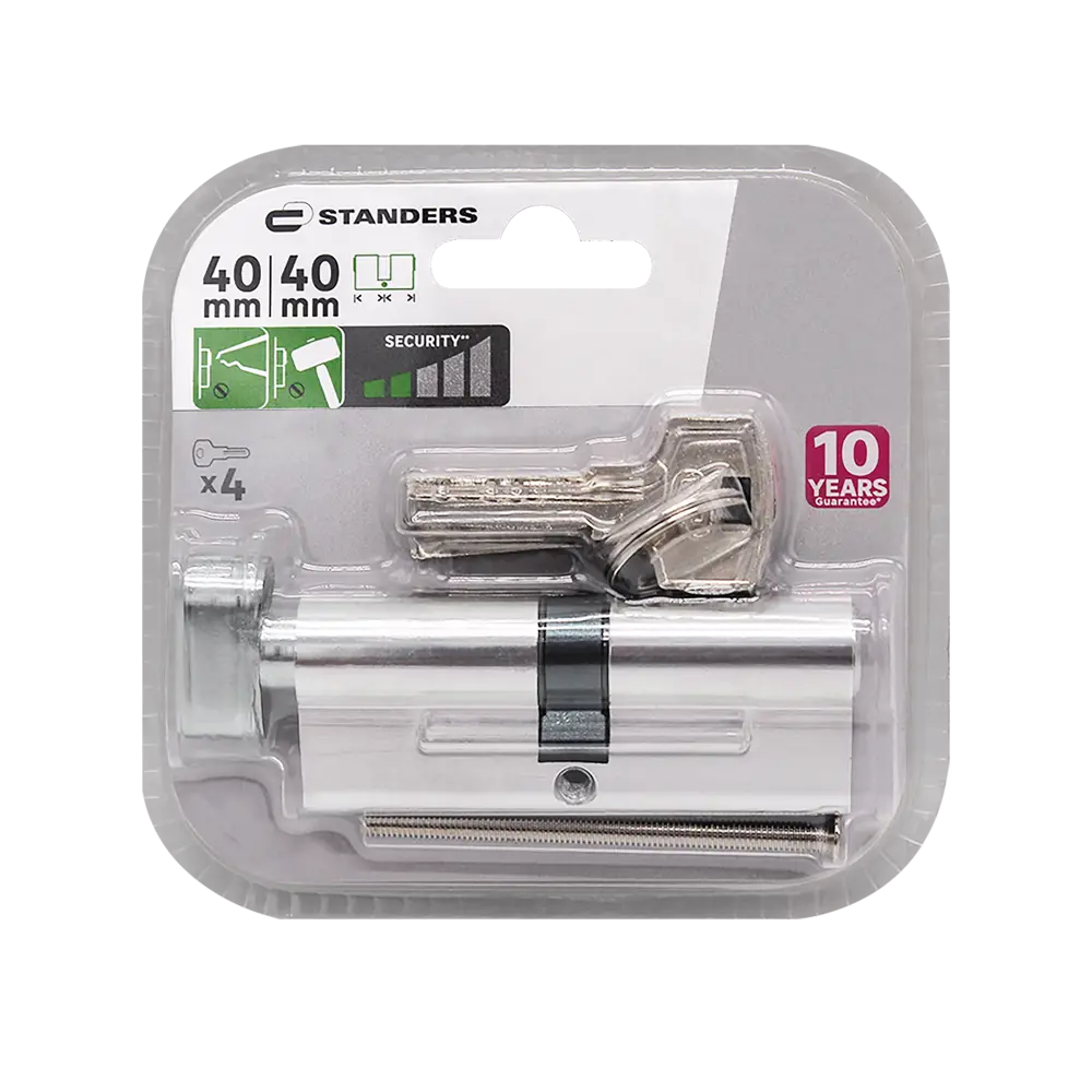 Цилиндр дверной Standers 40+40 мм ключ-вертушка хромированный 82625327 STLM-0032198 - Вид №3