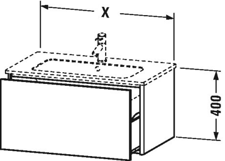 Тумбочка подвесная XSquare #XS4071 610 x 478 мм Duravit XS407104949 - Вид №3