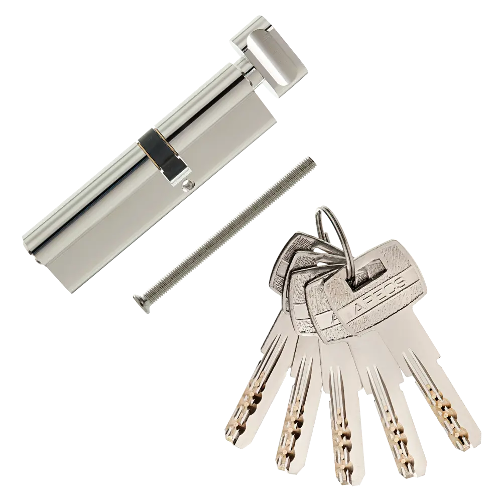 Цилиндр Apecs SM-110(45C/65)-C-NI, 45x65 мм, ключ/вертушка, цвет никель ЦИЛИНДР APECSSM-110(45C/65)-C-NI КЛ-ВЕРТ STLM-2210482 - Вид №1