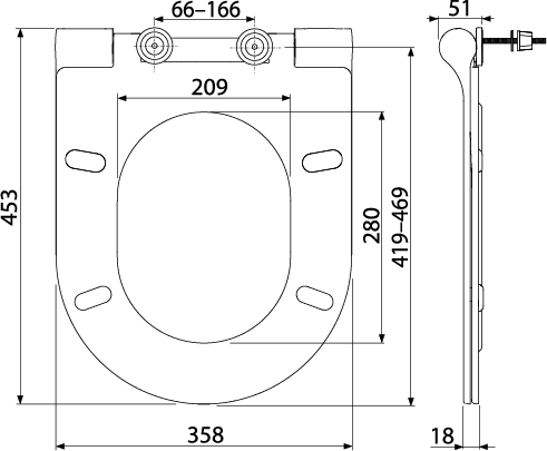 A67SLIM Крышка сиденье для унитаза ALCAPLAST  - Вид №1