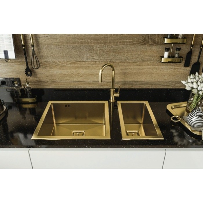 Zorg SZR 44G/2344 G Bronze Мойка кухонная прямоугольная Zorg  - Вид №3