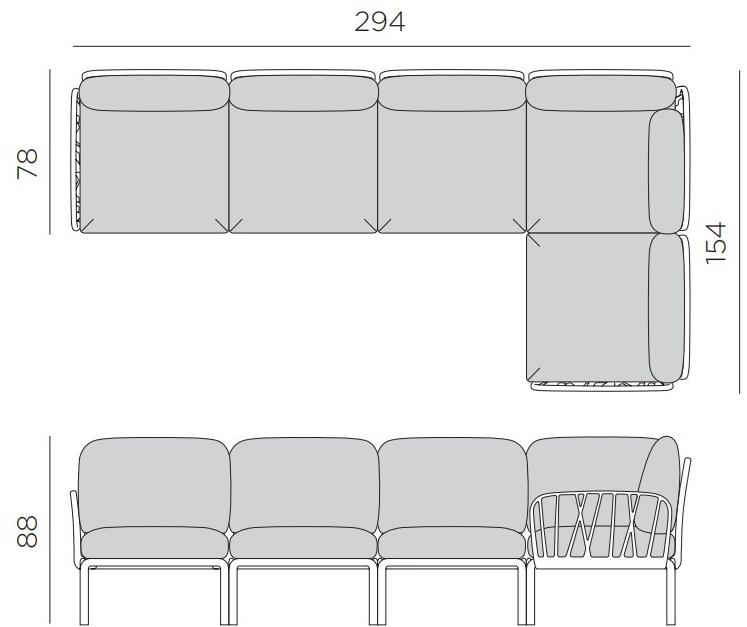 Nardi Модульная система сидений из ткани и полипропилена Komodo 370 - Вид №12