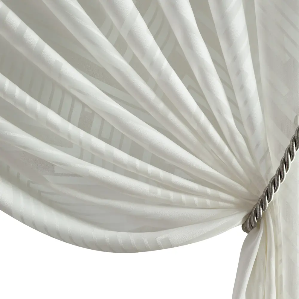 Тюль на ленте Геометрия 300x280 см цвет молочный GARDEN STLM-2017256