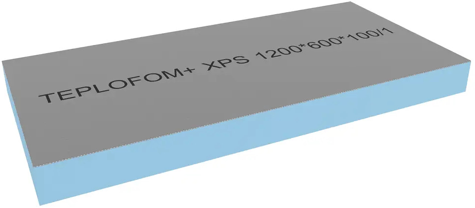 91762864 Конструкционная панель XPS Teplofom+ 1200x600x100мм 0.72м² односторонний слой STLM-1016900