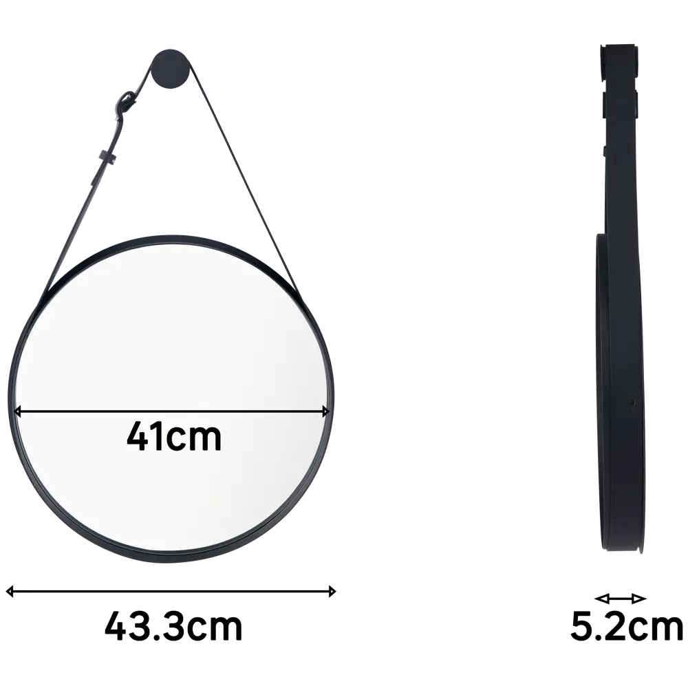 INSPIRE Barbier — круглое зеркало с ременной рамой 43 см 86484835 STLM-1443072 - Вид №6