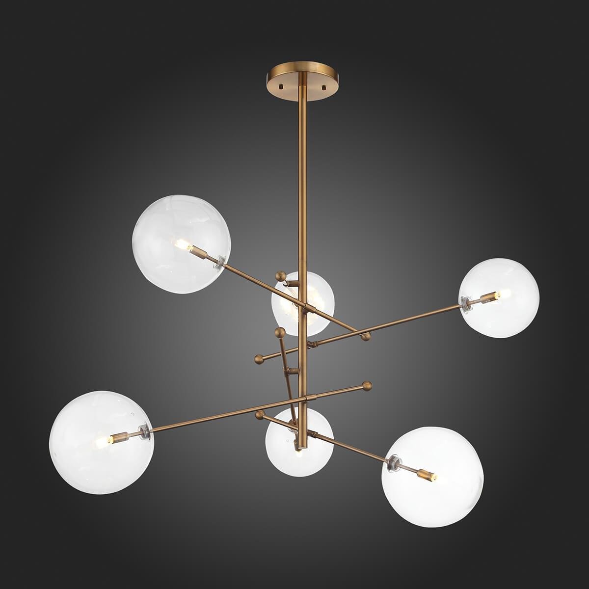 Люстра подвесная коричневая ST Luce Sandro SL1205.303.06 ST LUCE ДИЗАЙНЕРСКИЕ, SANDRO 00-3834576 Коричневый;прозрачный  - Вид №3