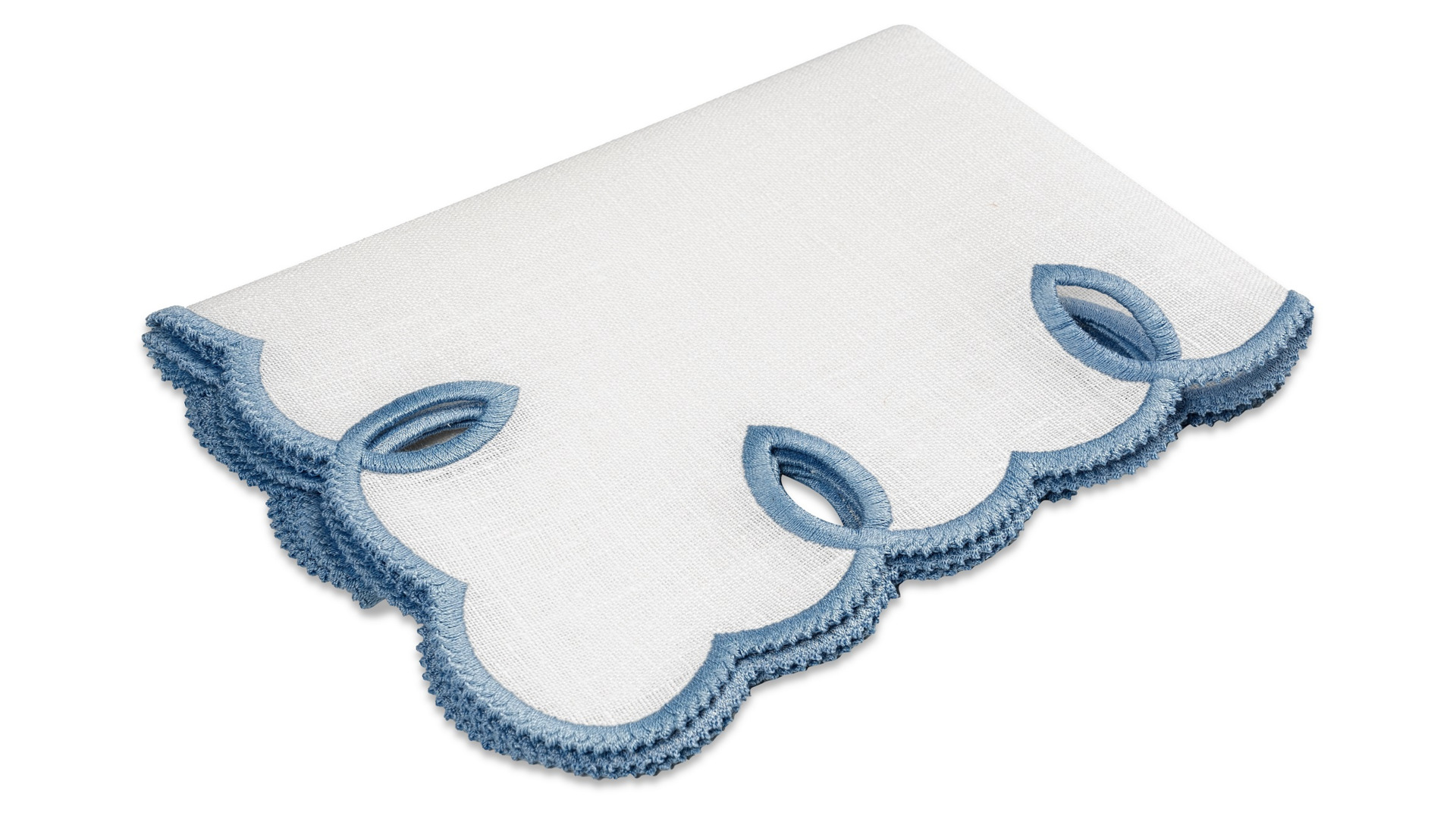 10674764 Truffle Bee Салфетка постановочная Truffle Bee Этрета 39х47см, бело-голубой, лен Ткань  - Вид №2