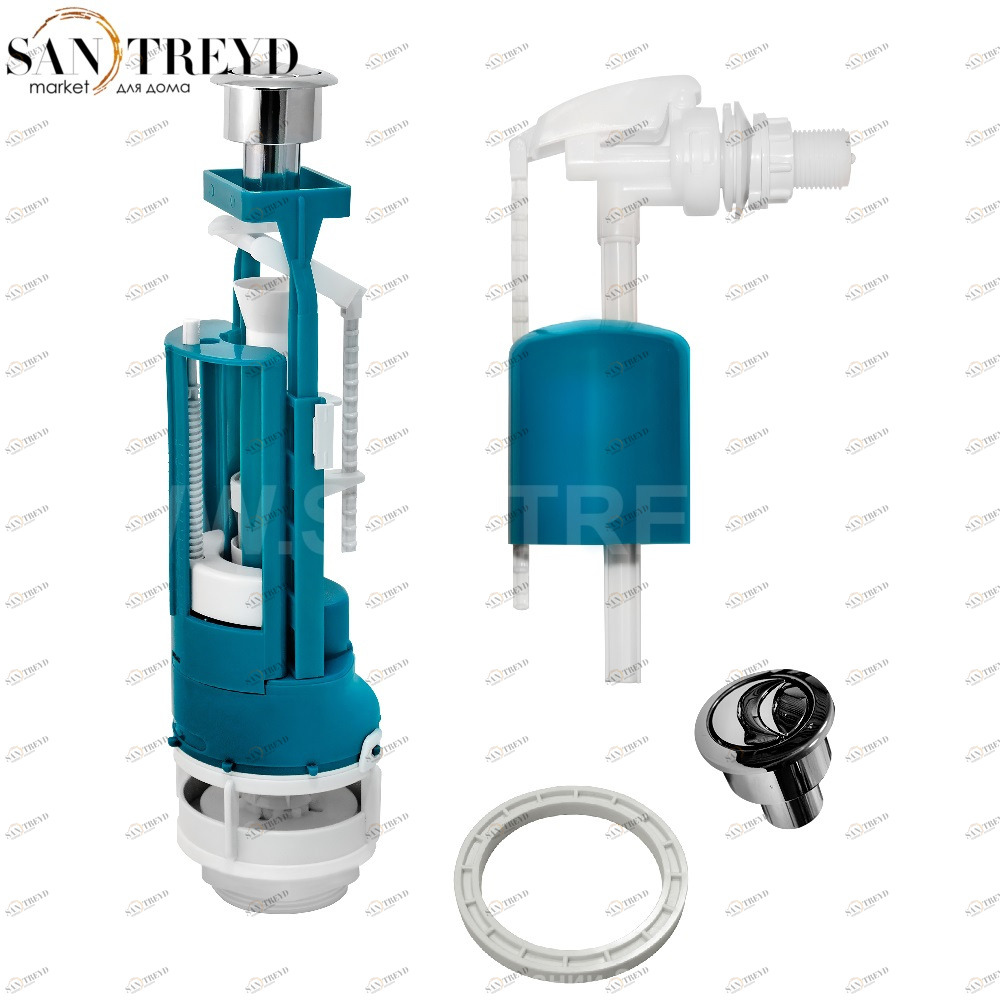 RICAMBI Механизм двойного смыва для бачков хромированный 9101 Santreyd 