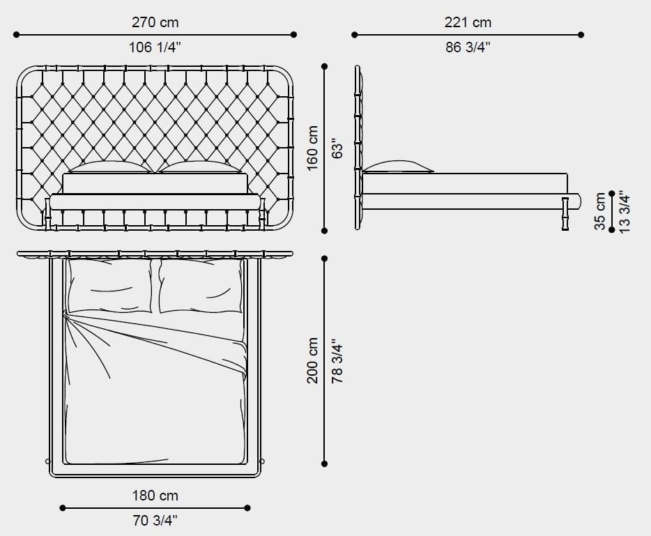 Бархатная кровать размера "king-size" с капитонным изголовьем ETRO Home Interiors ARCH-00071615 - Вид №5