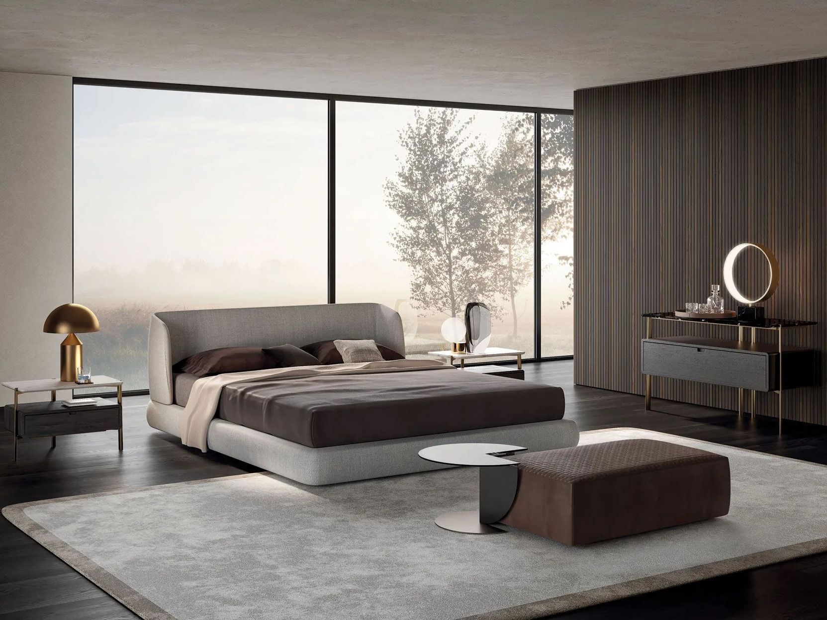 Двуспальная кровать из ткани с мягким изголовьем MisuraEmme VIRGIN ARCH-00033478 - Вид №2