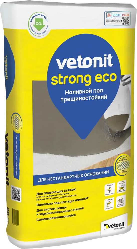 86535579 Наливной пол Vetonit Strong Eco 20 кг STLM-0069737