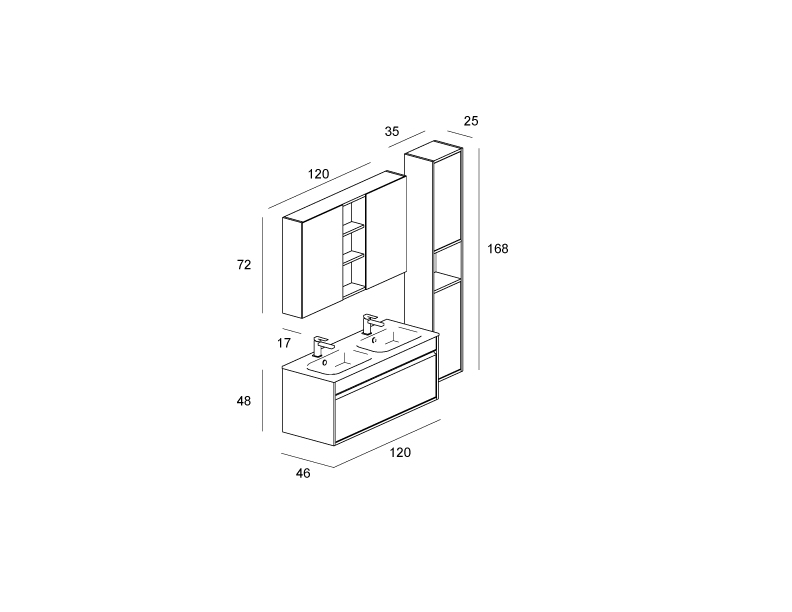 Smart.46 – 03 Mastella  Smart.46  Комплект мебели для ванной  - Вид №3