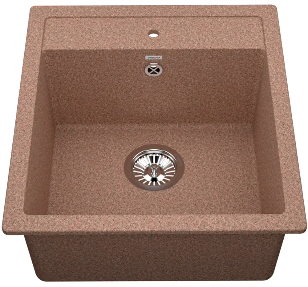 98264839 Мойка врезная прямоугольная 50x19.5x46 см VIGRO VG202 терракотовый искусственный камень цвет терракот STLM-0611434