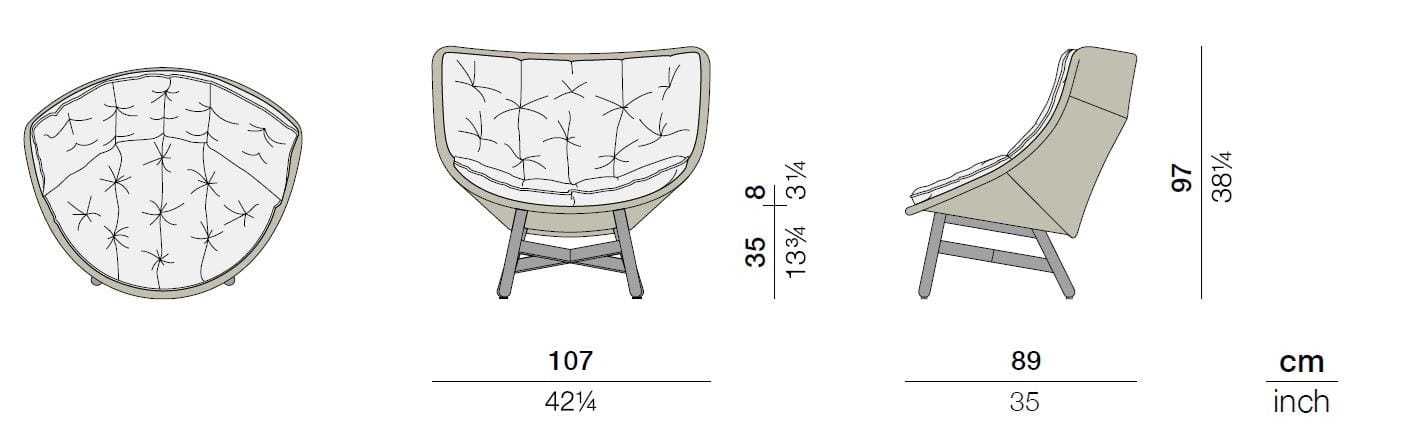 Садовое кресло из синтетического волокна с высокой спинкой DEDON MBRACE ARCH-00152852 - Вид №15