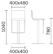Pedrali Табурет высокий поворотный с подставкой для ног Kuadra sun-id-1489172 - Вид №3