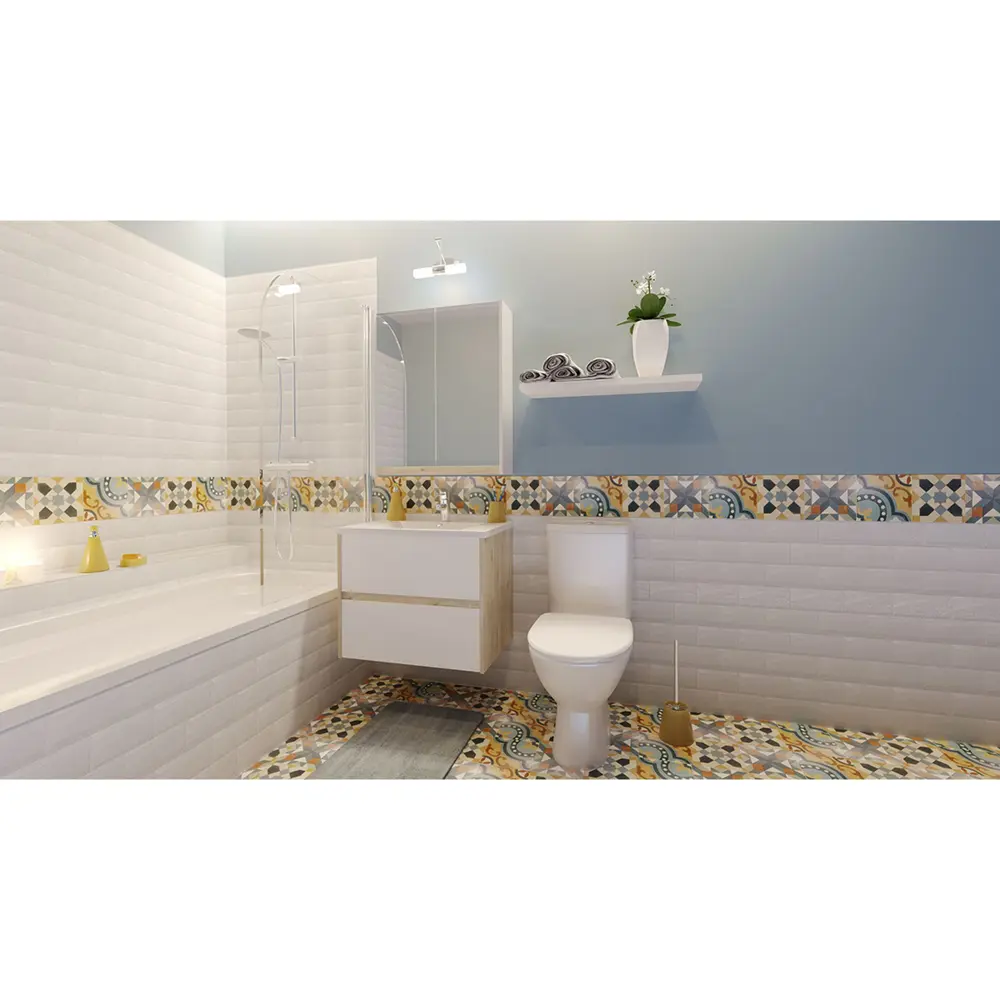 Плитка настенная «Metrotiles» 10х20 см 0.88 м2 цвет белый 18615661 STLM-2181398 Golden Tile  - Вид №6