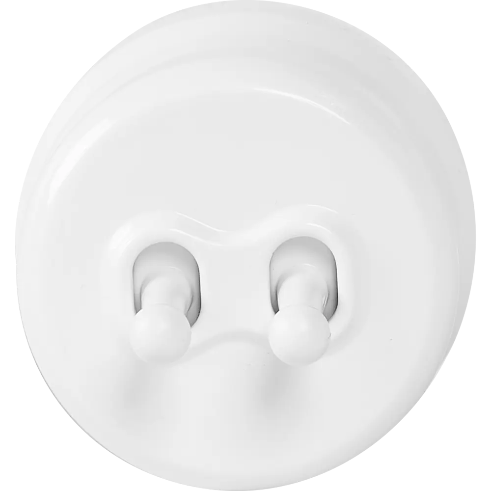 Выключатель Electraline двухклавишный тумблерный в глянцевом белом исполнении 84229205 Лофт STLM-0047237 - Вид №1