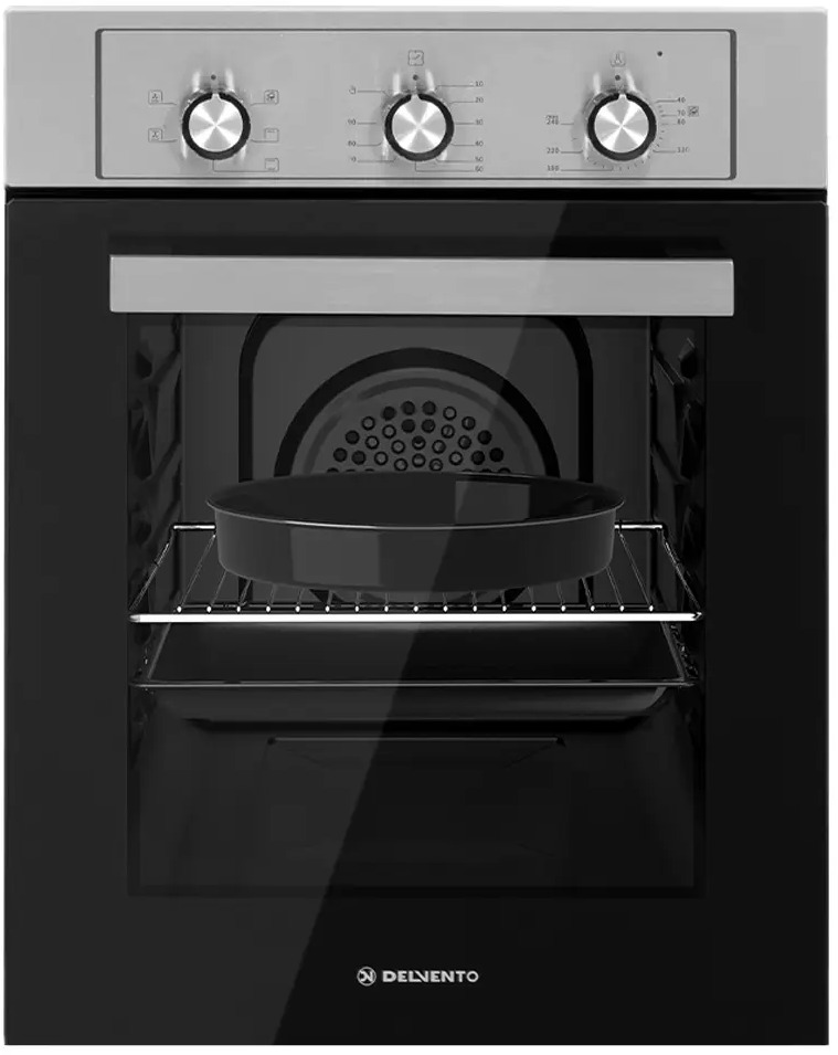 91376696 Электрический духовой шкаф Delvento V4EM16001 45x59.5x56.5 см цвет черно-серый STLM-0883218