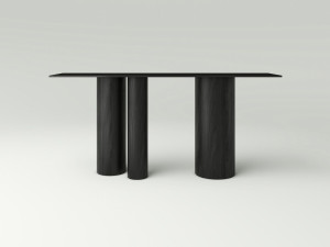 Металлическая консоль с дубовой столешницей