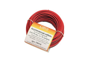 16509957 Акустический кабель 2x0,75 чёрно-красный 10м, шт 10694 DORI