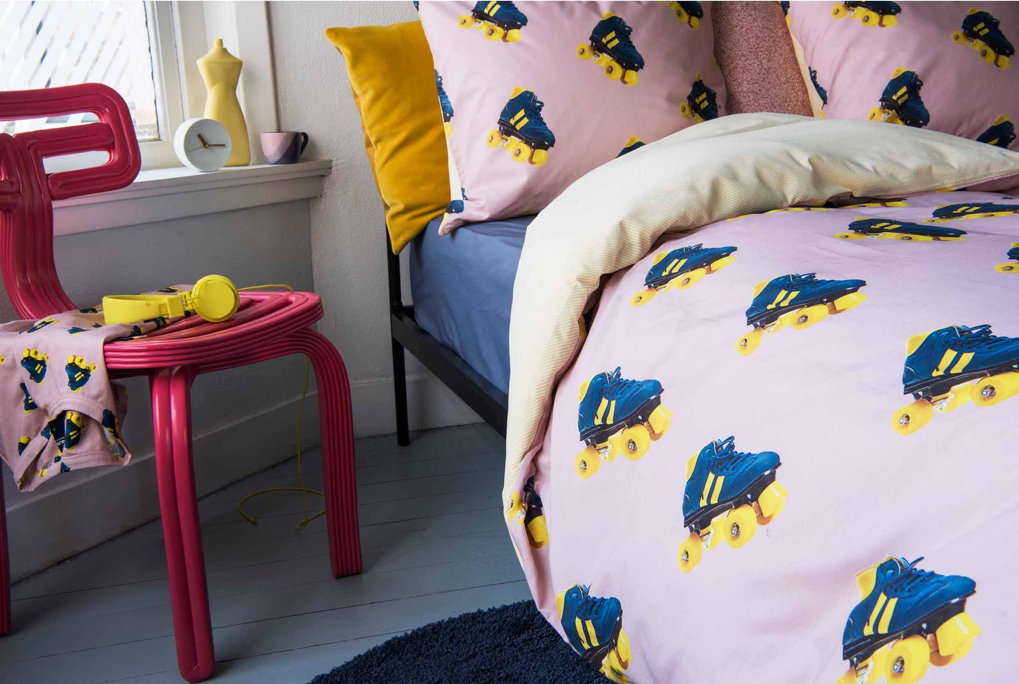 Детское постельное белье двуспальное "Ролики" 200х220 см SNURK  335490 Розовый  - Вид №2