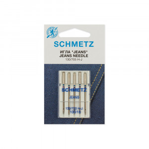 130/705H-J Иглы для быт. шв. машин Иглы для джинсы 5 шт №100 Schmetz