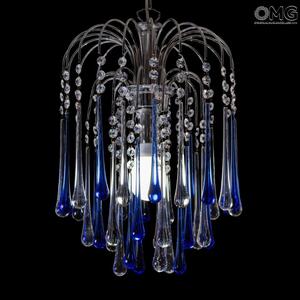 2314 ORIGINALMURANOGLASS Люстра Падение капель синяя из муранского стекла OMG  см