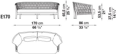 B&B Italia Outdoor 3-х местный тканевый диван Erica sun-id-1422810 - Вид №1