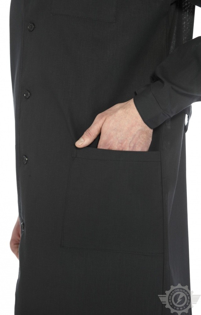 61706 Халат мужской темный  Одежда для обслуживающего персонала  размер 48-50/182-188 Спецодежда  - Вид №7