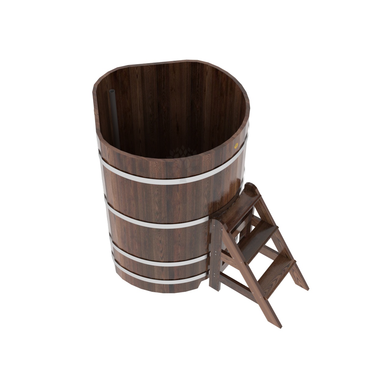 1228 Купель угловая из лиственницы 1,03х1,03х1,4 морёная премиум Alyarus  - Вид №1