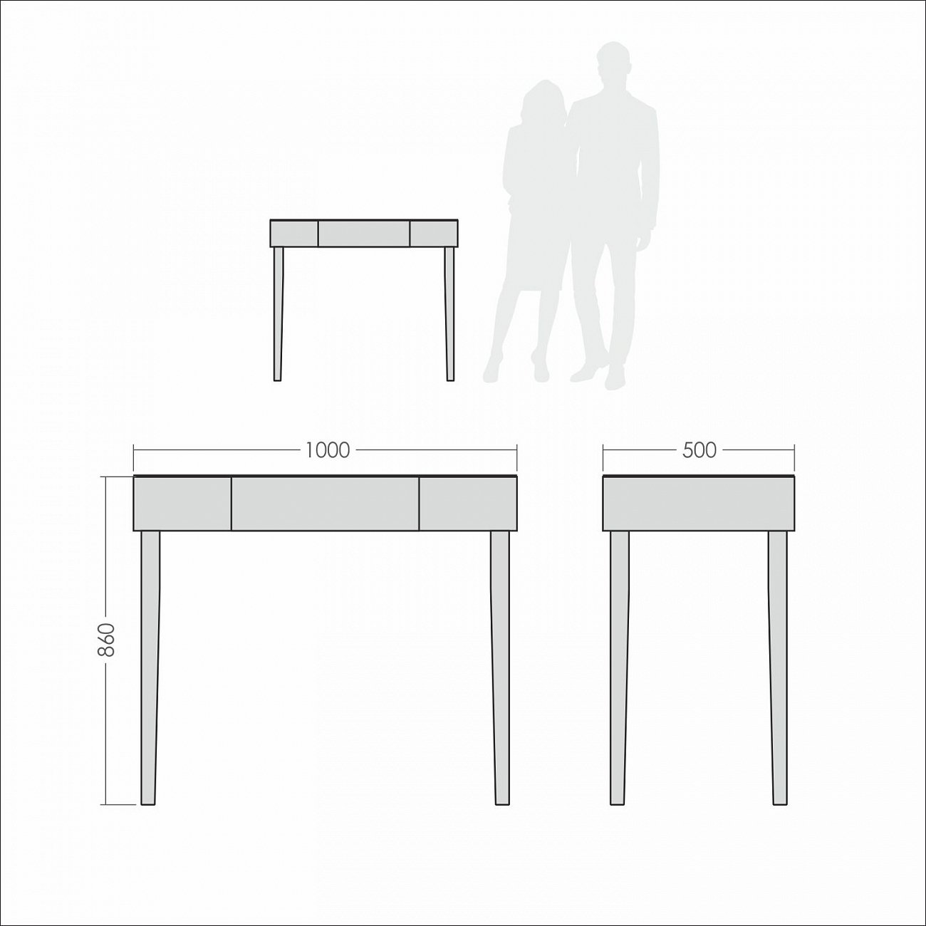 Консоль зеркальная с ящиком и черными ножками "Грэйс" GRAUM  304036 Зеркальный  - Вид №3