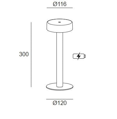 Металлическая светодиодная наружная настольная лампа LedsC4 Orbit ARCH-00008898 - Вид №6